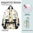thumbnail image 5 of Sunflower White Pattern Cute School Backpack Bag for School with Padded Back and Adjustable Shoulder Straps 15.25"x11.5"x5.25", 5 of 5