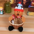 thumbnail image 6 of Santa Claus Snowman Candy Storage Bamboo Basket Christmas Gift Desktop Ornament Blue Cloth, 6 of 6