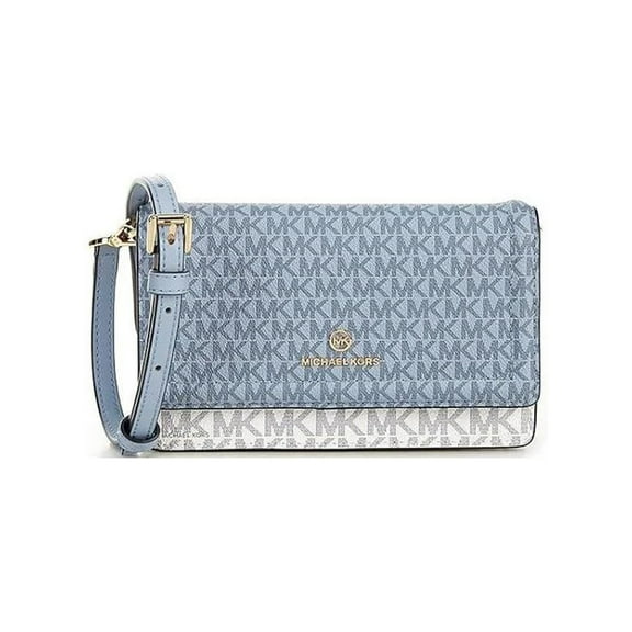 Michael Kors Womens Jet Set Charm Small Phone Crossbody Multi One Size (OpticWhite/PaleBlue)
