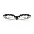 thumbnail image 1 of Wedding Band 0.28ct Pear and Round Cut black diamond moissanite Ring 10k White Gold, 1 of 4