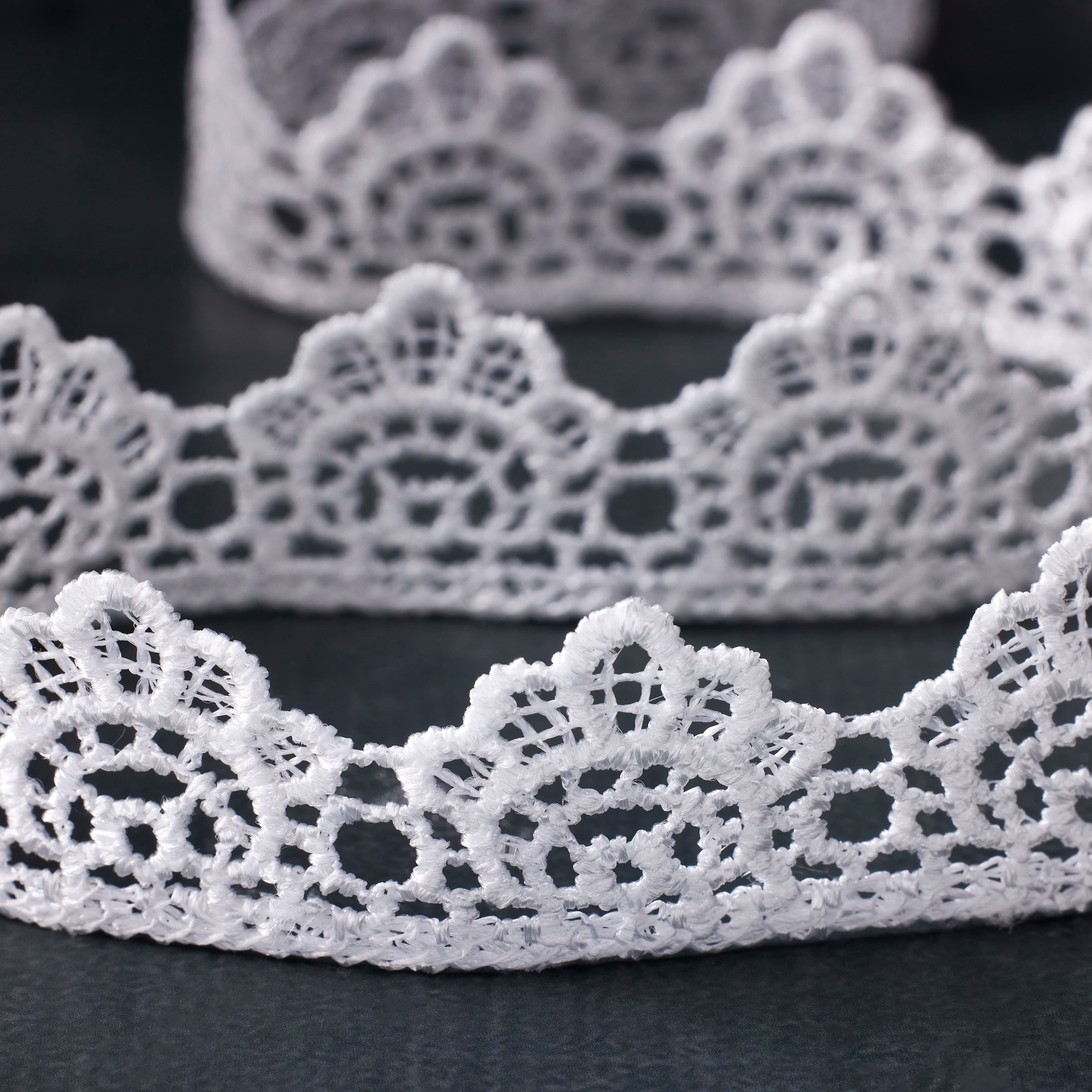 12 Pack: 7/8" x 2yd. Lace Scallop Ribbon by Celebrate It