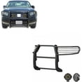 thumbnail image 2 of Black Horse Grille brush Bumper Guard Modular Black Come With pair of 7.0"Dia.LED Lights with Black Trim Rings Compatible with 2006-2014 Honda Ridgeline-17A152500A1MA-PLB, 2 of 7