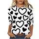 thumbnail image 2 of Xuyuer Women's Casual 3/4 Sleeve T-Shirts Round Neck Cute Tunic Tops Basic Tees Blouses Business Work Tee Top Summer Tunic Tops Dressy T-Shirts Pleated Shirts Fit Pullover Tshirts, 2 of 8
