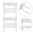thumbnail image 2 of RENACLIPY 2-Pack White Iron Miniature Park Bench Dollhouse Furniture Accessories for Outdoor Garden Model, 2 of 5