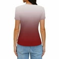 thumbnail image 5 of Olyvenn Womens Basic T Shirts 2026 Summer Crop Tops Short Sleeve Slim Fit Casual Tee Cute Crewneck Y2k Ribbed Striped T-Shirt Watermelon Red XXL, 5 of 6