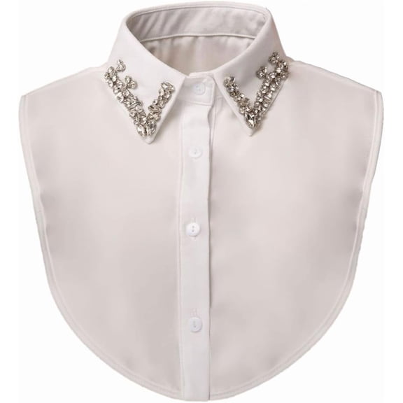Zhengup Fake Collar Detachable Lapel False Collar for Women Girls Outfits (Diamond-Ironing)