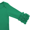 thumbnail image 4 of IBTOM CASTLE Newborn Infant Toddler Baby Boys Girls Icing Ruffle Romper Jumpsuit Pants Bodysuit Long Sleeve Pajama Nightwear Birthday Clothes Playwear 18-24 Months Green, 4 of 7