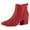 Red, variant on BLISSFUL STEP Women's Boots Pointed Toe Block Heel Chelsea Ankle Boots Red 9