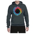 thumbnail image 2 of Wild Bobby, Colorful Tie Dye Sunflower Womens, Streetwear, Unisex Graphic Hoodie Sweatshirt, Charcoal, 2XL, 2 of 3