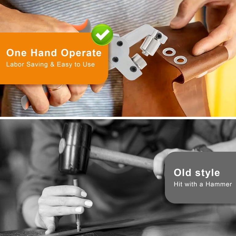 Oogjespunch Set 6 Mm (1/4 Inch) – Handmatige Persmachine Met 500 Oogjes En Ringen – Voor Riemen, Tenten, Zeilen, Kleding En Leer!