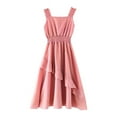 thumbnail image 2 of GBSYEWXS Girls Dress A-Line Sleeveless Solid Color Fashion Pink Girl Dresses Size 3-4 Years, 2 of 8