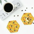 thumbnail image 5 of Disketp Honeycombs Funny Coasters,4 Pcs Leather Coasters With Holder, Perfect Housewarming Hostess Gifts,Protect Furniture From Water Marks Scratch, 5 of 9