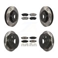 thumbnail image 1 of Transit Auto Front Rear Coated Drilled Slotted Disc Brake Rotors and Semi-Metallic Pads Kit for Car Subaru WRX KDS-100268, 1 of 11