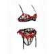 thumbnail image 5 of VISgogo, 3 uds., conjunto de lencería Sexy para mujer, picardías erótico, tirantes finos, sujetador bordado, Tanga, ropa interior de liga VISgogo moda, 5 of 9
