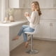 thumbnail image 3 of Silla para Bar y Barra de Cocina con Respaldo y Reposapies de Altura Ajustable Banco Taburete Giratorio con Asiento Acolchado de Diseño Moderno Blanco, 3 of 8
