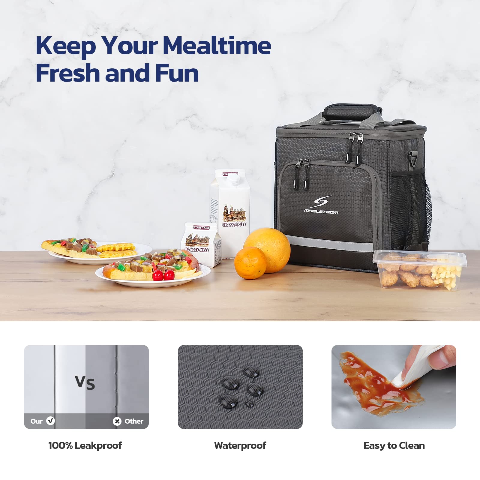 Maelstrom Lunch Box for Men,Insulated Lunch Bag Women/Men,Leakproof Lunch Cooler Bag, Lunch Tote Bag