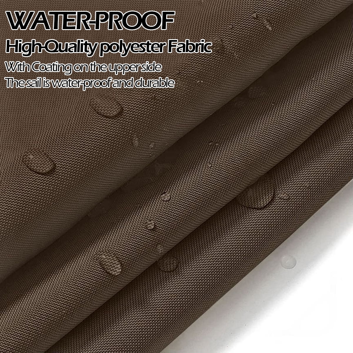 IC ICLOVER 12' x 16' Waterproof Sun Shade Sail Rectangle Canopy Awning Shelter Polyester Fabric Cloth for Patio Yard Deck Pergola Outdoor Sun Sail Shade 98% UV Block Sunshade - Brown