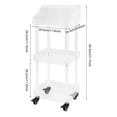 thumbnail image 4 of ToppiJoy 3-Tier Rolling Makeup Organizer Cart, Acrylic Bathroom Storage with Wheels Brakes for Vanity, Bedroom Clear, 4 of 10