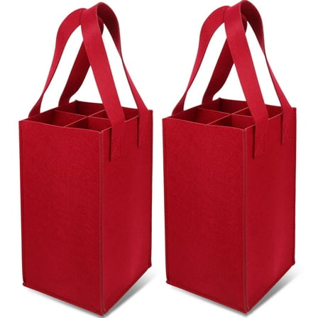 Masteelf 2 Pcs Carrying Wine Bag Beer for Holiday Portable 4 Bottle with Divider