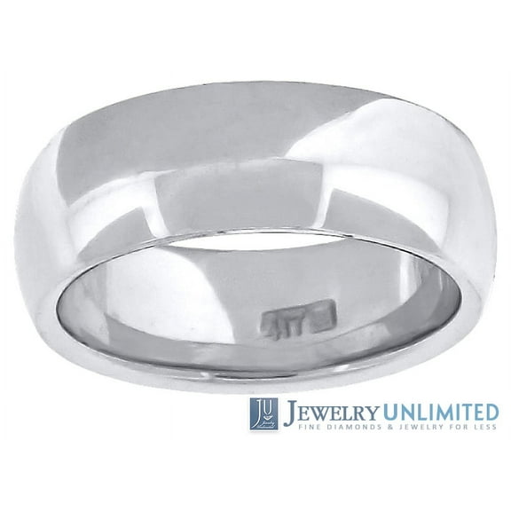 10K White Gold Unisex Comfort Fit Wedding Band Ring 7mm-10