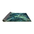 thumbnail image 2 of Ahgly Company Indoor Square Oriental Turquoise Blue Industrial Area Rugs, 3' Square, 2 of 4