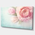 thumbnail image 2 of Pink Flowers against Blue Background - Floral Canvas Art Print, 2 of 3
