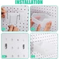 thumbnail image 4 of 60 Pcs Pegboard Cups Pegboard Bins Set, Wall Organizer with Hooks and Loops, Hooks Assortment Organizer Accessory for Office Storage Garage Craft Workshop(Clear), 4 of 7