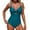 Blue, variant on One Piece Swimsuit for Women Bathing Suits Twist Front Cutout Adjustable Straps Ruched Swimwear