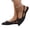 Black #009, variant on Women's Nude Bow Pointed closed Toe Slingback Flats, Adjustable Strap Casual & Work Shoes, 41