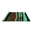 thumbnail image 2 of Ahgly Company Machine Washable Indoor Rectangle Abstract Turquoise Blue Modern Area Rugs, 7' x 10', 2 of 4