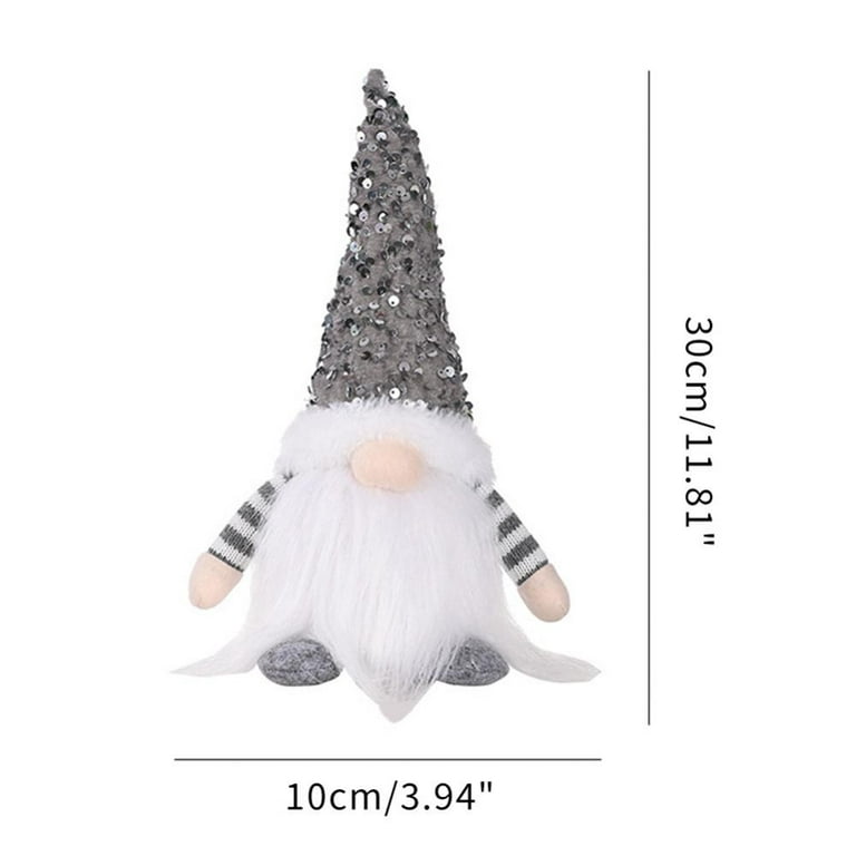 Lighted Gnome Christmas Decorations Sequin Hat Gnome Lighted