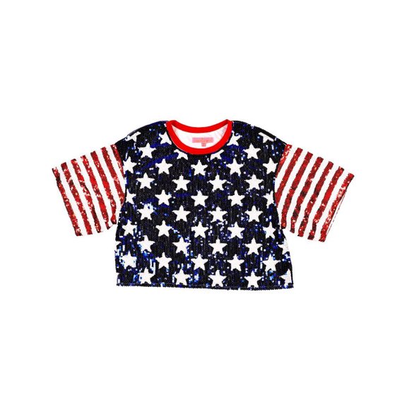 Simply Southern Preppy Sequins USA Top T-Shirt