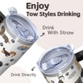 thumbnail image 4 of 20OZ Insulated Dog Office Tumbler with Handle Straw and Lid Paw Print Coffee Cup for Women Friends Great Holiday Birthday Presents Fits Most Car Cup Holders, 4 of 6