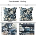 thumbnail image 5 of Watercolor Floral Pillow Covers Set of 2 Blue White Flower Throw Pillow Cover Accent Decorative Navy Botanical Plant Couch Cushion Cover Decor for Bed Living Room Chair Sofa Pillow Cases 18x18 Inch, 5 of 6