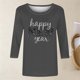 thumbnail image 5 of TaTaai 3/4 Sleeve Round Neck Printed Top, Women's Loose Casual Blouse, Versatile Cool Design, Suitable for Home Daily Casual Outfits Gift, 5 of 6