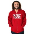 thumbnail image 3 of Glory to God Jesus Christ Faithful Zip Up Hoodie Men's Women's Brisco Brands S, 3 of 6