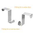 thumbnail image 4 of Over the Door Hooks, 4pack Stainless Steel Door Hangers Hooks, Double Hooks for Hanging Clothes (Silver), 4 of 5