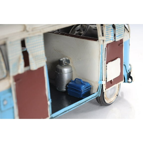 Volkswagen Camp Bus Iron Vintage  VW Van Model Car Vintage Style by Xoticbrands - Veronese Size (Small)