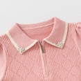 thumbnail image 5 of Likimi Toddler Kids Girls Sweater Solid Color Long Sleeve Lapel Pullover Tops Casual Comfortable Soft Fall Winter Clothes Size 4-5 Years Pink, 5 of 9