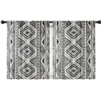 Blackout Kids Curtains,White Geometric Diamond Striped Pattern Childrens Insulated Curtains Set Of 2,Bedroom Essentials,Toddler Room Decor 42x54in(106x137cm)