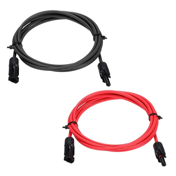 Uxcell 1 Pair Solar Panel Extension Cable, 10AWG 1000V Male to Female Waterproof Solar Extension Wire, Solar Panel Cable for RVs, Solar Panels, Photovoltaic Systems, Black&Red 9.8ft