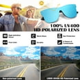 thumbnail image 5 of LINVO Oversized Trendy One-Piece Mirrored Lens Polarized Shades Fashion Blue Sunglasses for Men, 5 of 8