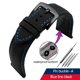thumbnail image 3 of Correa de reloj de lona de nailon de 20 mm, 21 mm y 22 mm con base de cuero para Seiko No. 5 Water Ghost Citizen BM8475 Tudor Black Shield Bracelet, 3 of 5