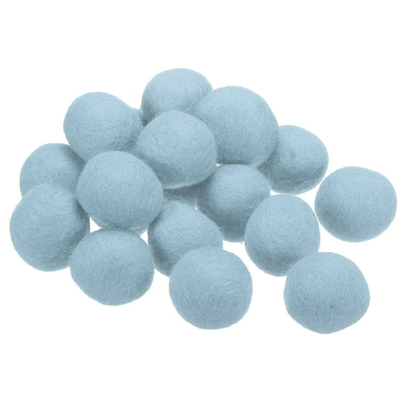 Wool Felt Balls Beads Woolen Fabric 3cm 30mm Light Blue for Home Crafts 20Pcs