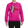 thumbnail image 2 of Wild Bobby, Baseball Fingerprint It's In My DNA, Sports, Unisex Crewneck Graphic Sweatshirt, Fuschia, 3X-Large, 2 of 5
