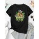 thumbnail image 2 of Camisetas con gráficos clásico para mujeres y adolescentes y niñas, playera de verano con estampado estéticoCreative English Banknote Pattern Printed Women'S Fashion Trendy Round Neck Short Sleeve,, 2 of 6