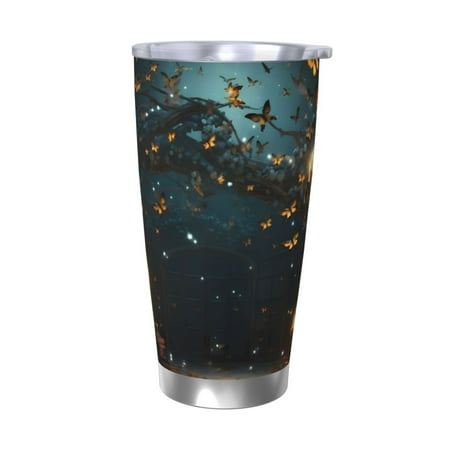 

Vsdgher Magical Library Butterfly Night 20 Oz Stainless Steel Vacuum Insulated Travel Mug Coffee Cup for Home Office Outdoor Works Great for Ice Drinks and Hot Beverage -Without Straw