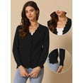thumbnail image 2 of DARING DIVA Women's Long Sleeve Open Front Knit Cardigan Sweater M Black, 2 of 6