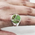 thumbnail image 6 of Green Copper Turquoise Mens Ring, Natural Green Copper Turquoise, Silver Jewelry, 925 Silver Ring, Birthday Gift, Heavy Mens Ring, Plain Solid Boyfriend Ring, Christmas, Simple Mens Signet Ring, 6 of 8