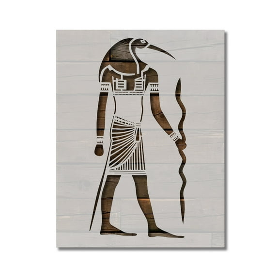 Egyptain God Thoth Stencil Template Reusable 8.5 x 11 Inches for Painting on Walls, Wood, Arts and Crafts by Stencilville